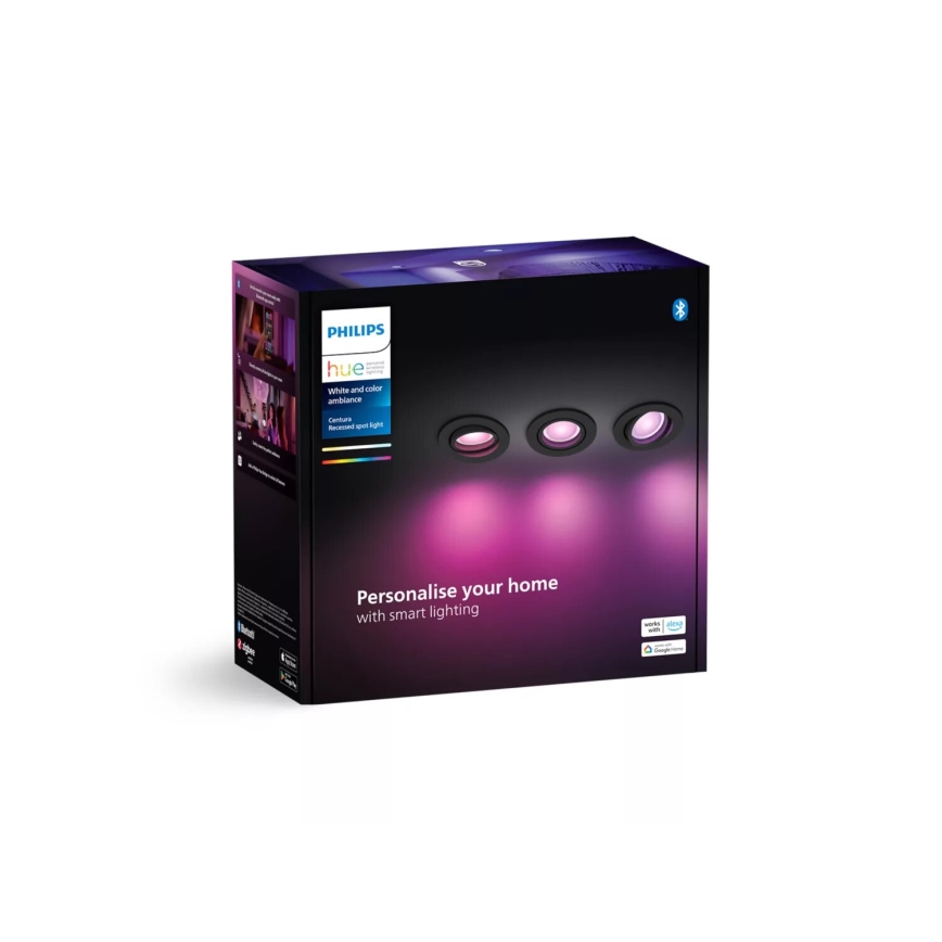 Philips - KOMPLEKT 3xLED RGBW Hämardatav süvistatav valgusti Hue CENTURA 1xGU10/4,2W/230V 2000-6500K