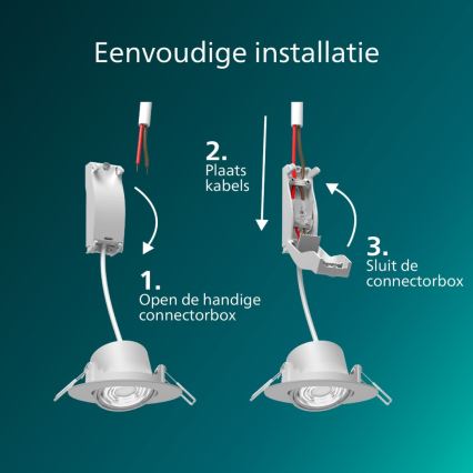 Philips - komplekt 3x hämardatavat süvistatavat LED-laevalgustit CILANTRO LED/5W/230V 2700K must