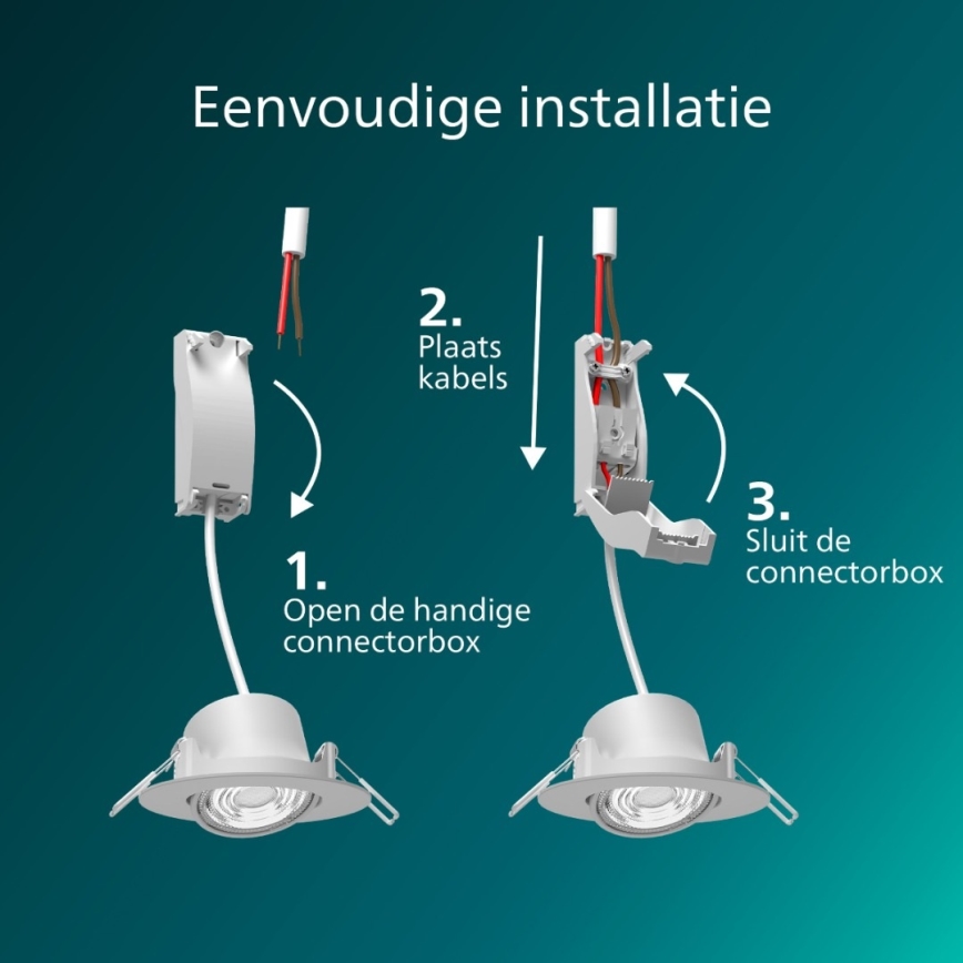 Philips - komplekt 3x hämardatavat süvistatavat LED-laevalgustit CILANTRO LED/5W/230V 2700K must