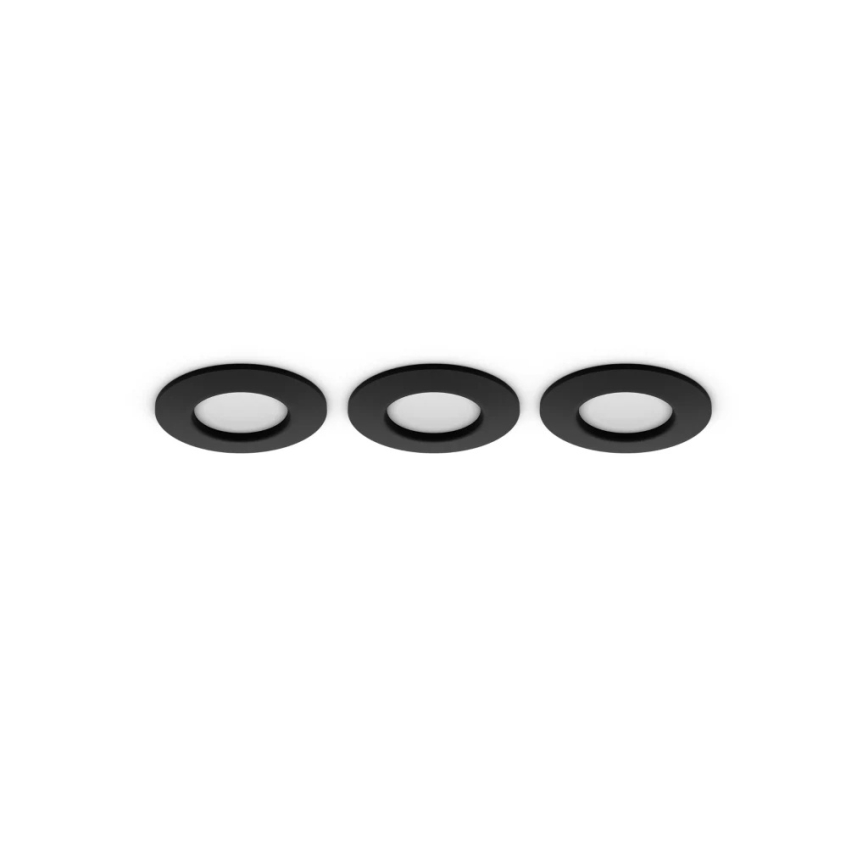 Philips - Komplekt 3x LED RGBW hämardatav vannitoa sissepaigaldatav laevalgusti Hue SLIM LED/8,3W/230V 1000-20000K must P44