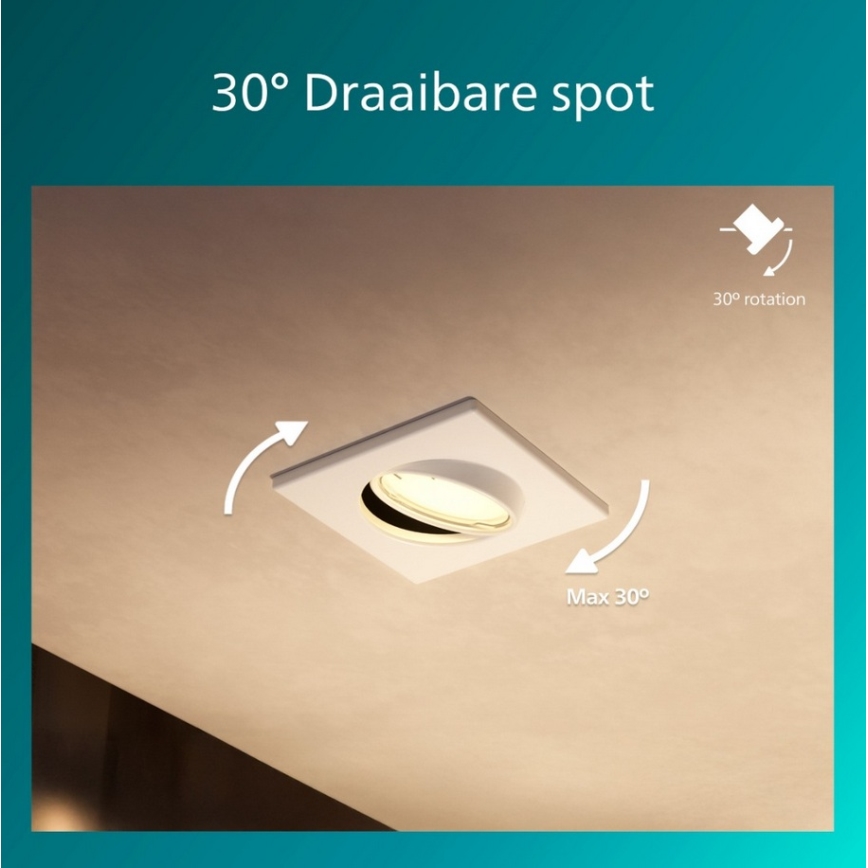 Philips - lae sisseehitatav valgusti PERIDOT 1xGU10/7W/230V valge