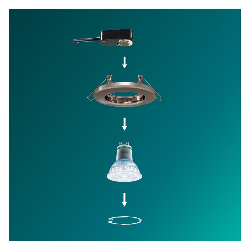 Philips - lae sissehitatav valgusti PERIDOT 1xGU10/7W/230V hõbedane