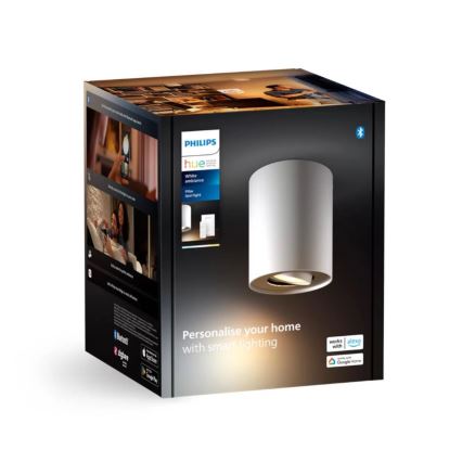 Philips - LED Hämardatav kohtvalgusti Hue PILLAR 1xGU10/4,2W/230V 2200-6500K + kaugjuhtimispult valge