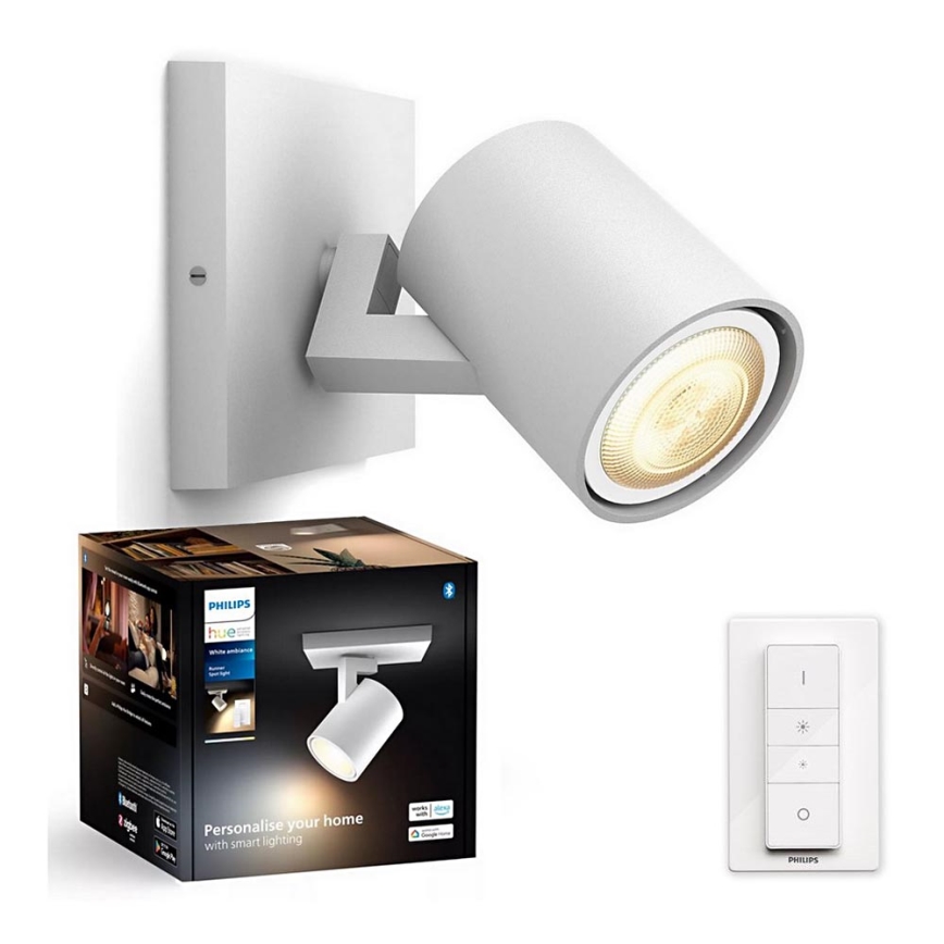Philips - LED Hämardatav kohtvalgusti Hue RUNNER 1xGU10/4,2W/230V 2200-6500K + kaugjuhtimispult valge