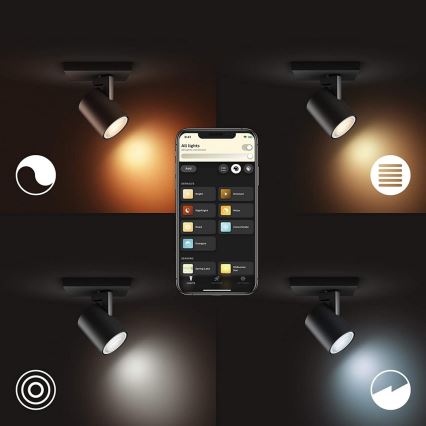 Philips - LED Hämardatav kohtvalgusti Hue RUNNER 1xGU10/4,2W/230V 2200-6500K must