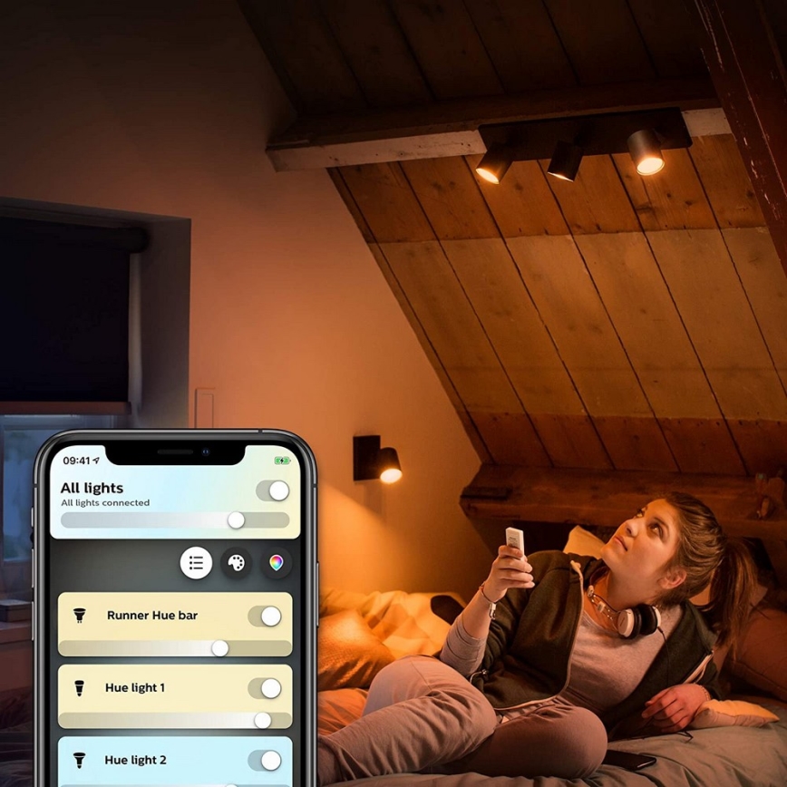 Philips - LED Hämardatav kohtvalgusti Hue RUNNER 1xGU10/4,2W/230V 2200-6500K must