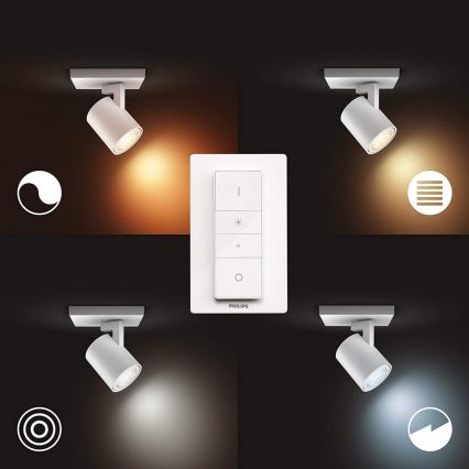 Philips - LED Hämardatav kohtvalgusti Hue RUNNER 1xGU10/4,2W/230V 2200-6500K + kaugjuhtimispult valge