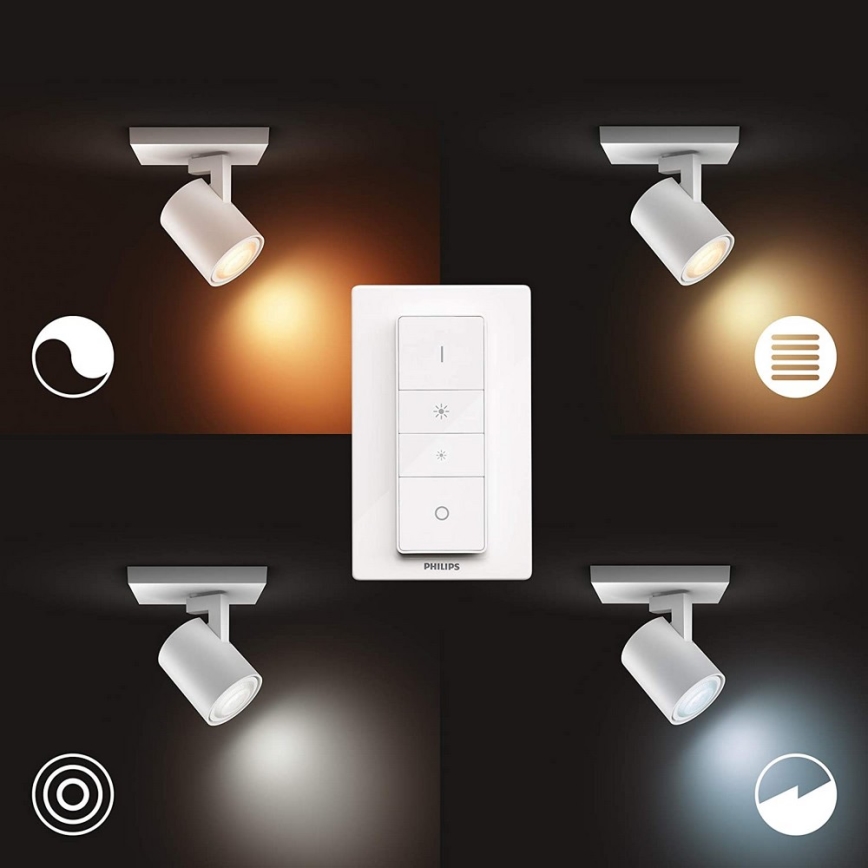 Philips - LED Hämardatav kohtvalgusti Hue RUNNER 1xGU10/4,2W/230V 2200-6500K + kaugjuhtimispult valge