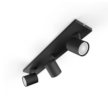 Philips - LED Hämardatav kohtvalgusti Hue RUNNER 3xGU10/4,2W/230V 2200-6500K + kaugjuhtimispult must