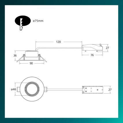 Philips - LED hämardatav süvistatav laevalgusti CILANTRO LED/5W/230V 4000K must
