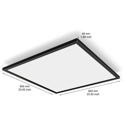 Philips - Hämardatav LED-laelamp Hue AURELLE LED/39W/230V 2200-6500K 60x60 cm must