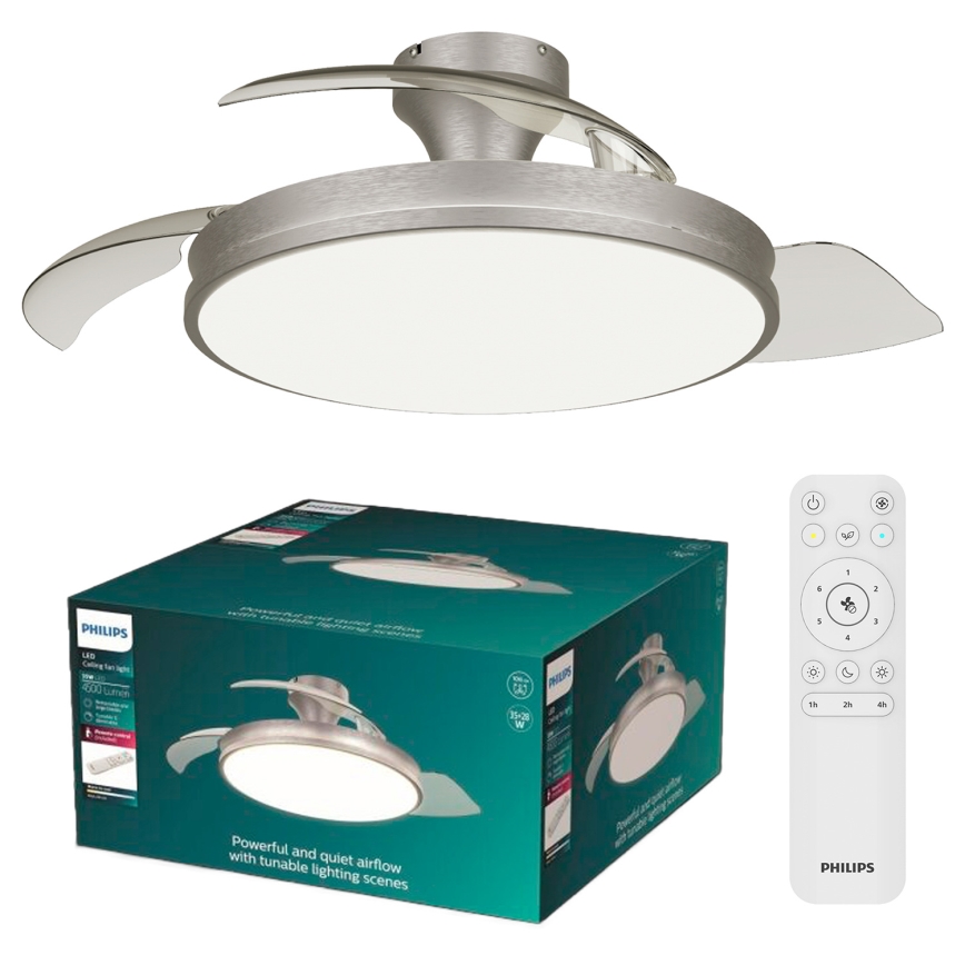 Philips - LED hämardatav laelamp ventilaatoriga ATLAS LED/35W/230V mattkroom + kaugjuhtimispult