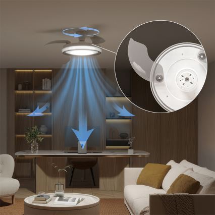 Philips - BLISS hämardatav laevalgusti ventilaatoriga LED/35W/230V valge + kaugjuhtimispult