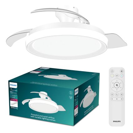 Philips - BLISS hämardatav laevalgusti ventilaatoriga LED/35W/230V valge + kaugjuhtimispult