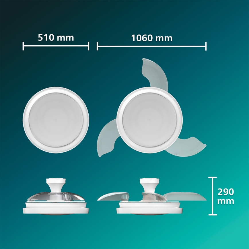 Philips - BLISS hämardatav laevalgusti ventilaatoriga LED/35W/230V valge + kaugjuhtimispult