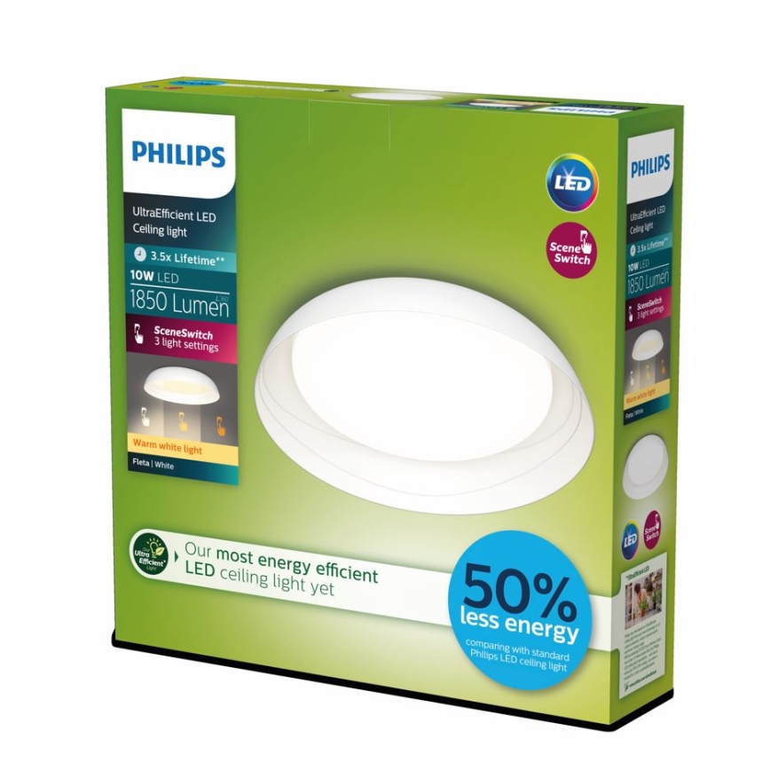 Philips - LED Hämardatav laevalgusti FLETA SCENE SWITCH LED/10W/230V 2700K valge