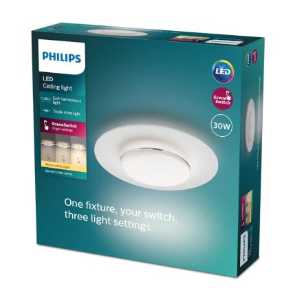 Philips- LED Hämardatav laevalgusti SCENE SWITCH LED/30W/230V 2700K hõbedane