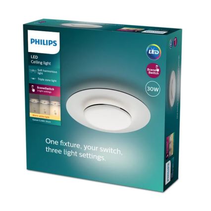 Philips- LED Hämardatav laevalgusti SCENE SWITCH LED/30W/230V 2700K must