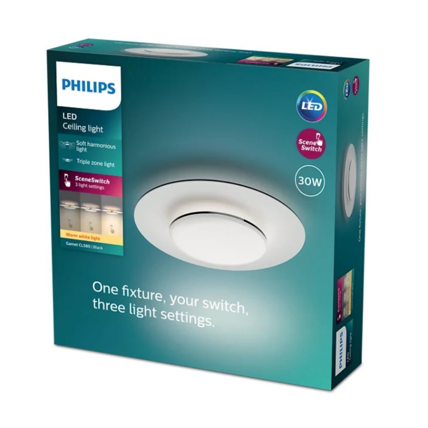 Philips- LED Hämardatav laevalgusti SCENE SWITCH LED/30W/230V 2700K must
