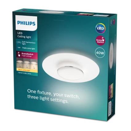 Philips- LED Hämardatav laevalgusti SCENE SWITCH LED/40W/230V 2700K hõbedane