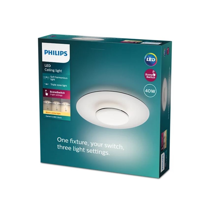 Philips- LED Hämardatav laevalgusti SCENE SWITCH LED/40W/230V 2700K must