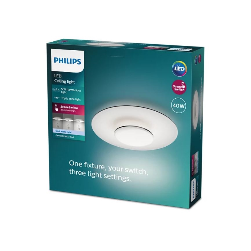 Philips- LED Hämardatav laevalgusti SCENE SWITCH LED/40W/230V 4000K must