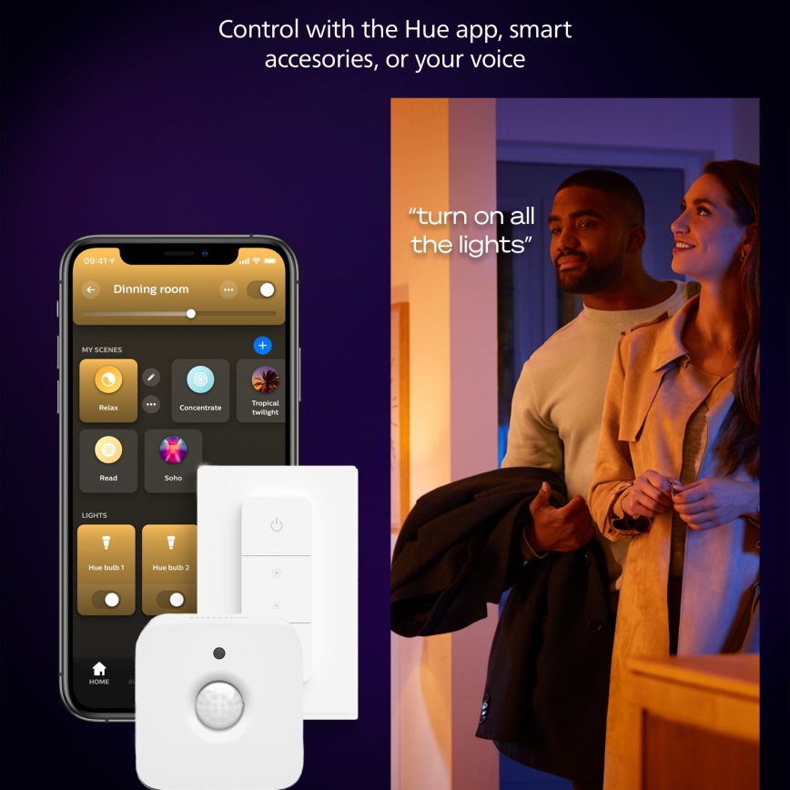 Philips - LED Hämardatav laevalgusti Hue AURELLE LED/39W/230V 2200-6500K 120x30 cm must