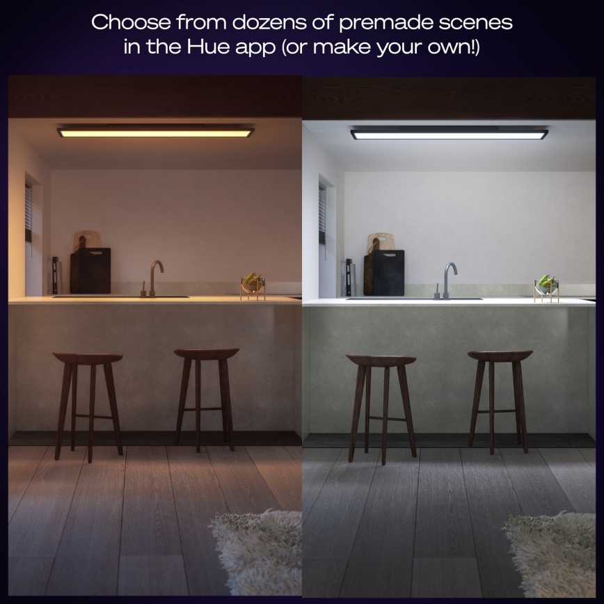 Philips - LED Hämardatav laevalgusti Hue AURELLE LED/39W/230V 2200-6500K 120x30 cm must