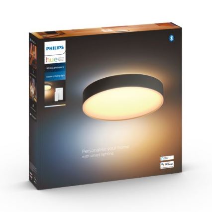 Philips - LED Hämardatav laevalgusti Hue LED/33,5W/230V 2200-6500K d. 425 mm must + kaugjuhtimispult