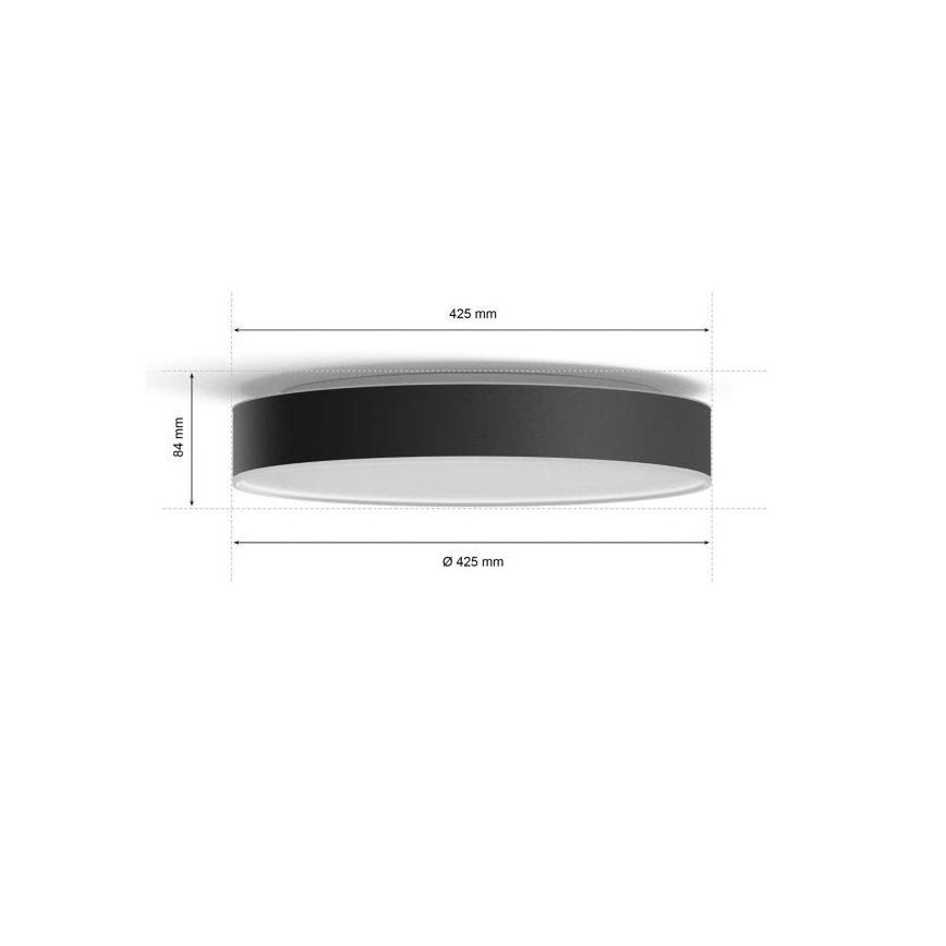 Philips - LED Hämardatav laevalgusti Hue LED/33,5W/230V 2200-6500K d. 425 mm must + kaugjuhtimispult