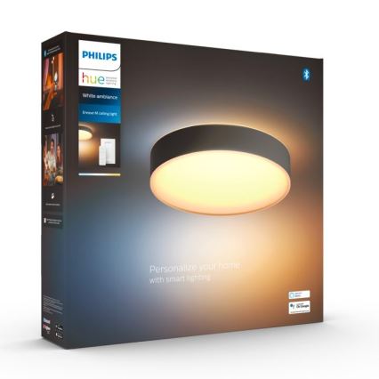 Philips - LED Hämardatav laevalgusti Hue LED/19,2W/230V 2200-6500K d. 381 mm must + kaugjuhtimispult