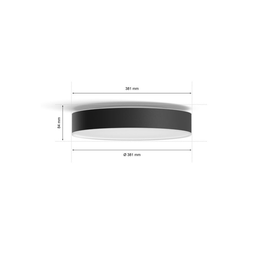 Philips - LED Hämardatav laevalgusti Hue LED/19,2W/230V 2200-6500K d. 381 mm must + kaugjuhtimispult