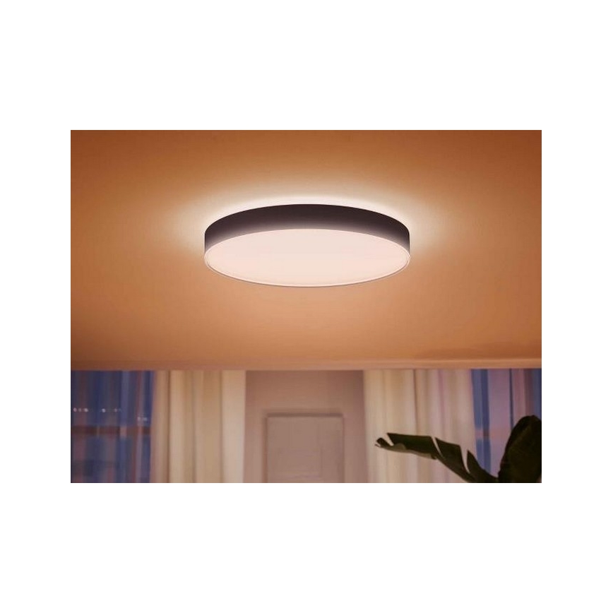 Philips - LED Hämardatav laevalgusti Hue LED/48W/230V 2200-6500K d. 551 mm must + kaugjuhtimispult