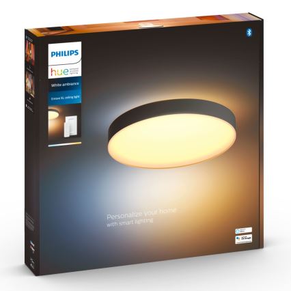 Philips - LED Hämardatav laevalgusti Hue LED/48W/230V 2200-6500K d. 551 mm must + kaugjuhtimispult