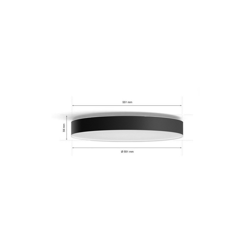Philips - LED Hämardatav laevalgusti Hue LED/48W/230V 2200-6500K d. 551 mm must + kaugjuhtimispult