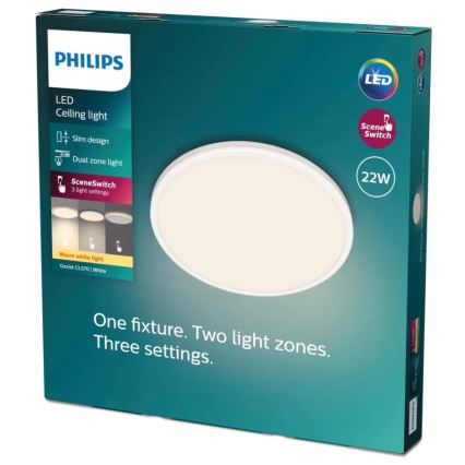 Philips - LED Hämardatav laevalgusti SCENE SWITCH LED/22W/230V d. 40 cm 2700K valge