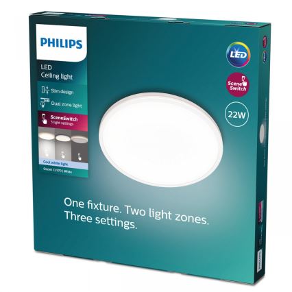 Philips - LED Hämardatav laevalgusti SCENE SWITCH LED/22W/230V d. 40 cm 4000K valge