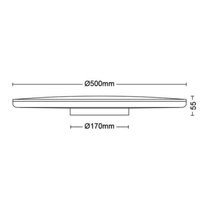 Philips - LED Hämardatav laevalgusti SCENE SWITCH LED/36W/230V d. 50 cm 2700K must