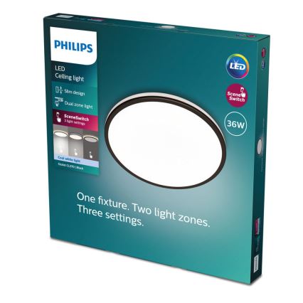 Philips - LED Hämardatav laevalgusti SCENE SWITCH LED/36W/230V d. 50 cm 4000K must