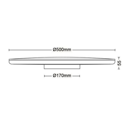 Philips - LED Hämardatav laevalgusti SCENE SWITCH LED/36W/230V d. 50 cm 4000K must