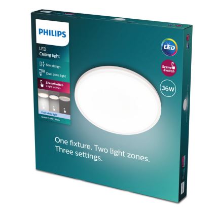 Philips - LED Hämardatav laevalgusti SCENE SWITCH LED/36W/230V d. 50 cm 4000K valge