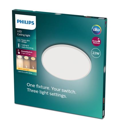 Philips - LED Hämardatav laevalgusti SUPERSLIM SCENE SWITCH LED/22W/230V