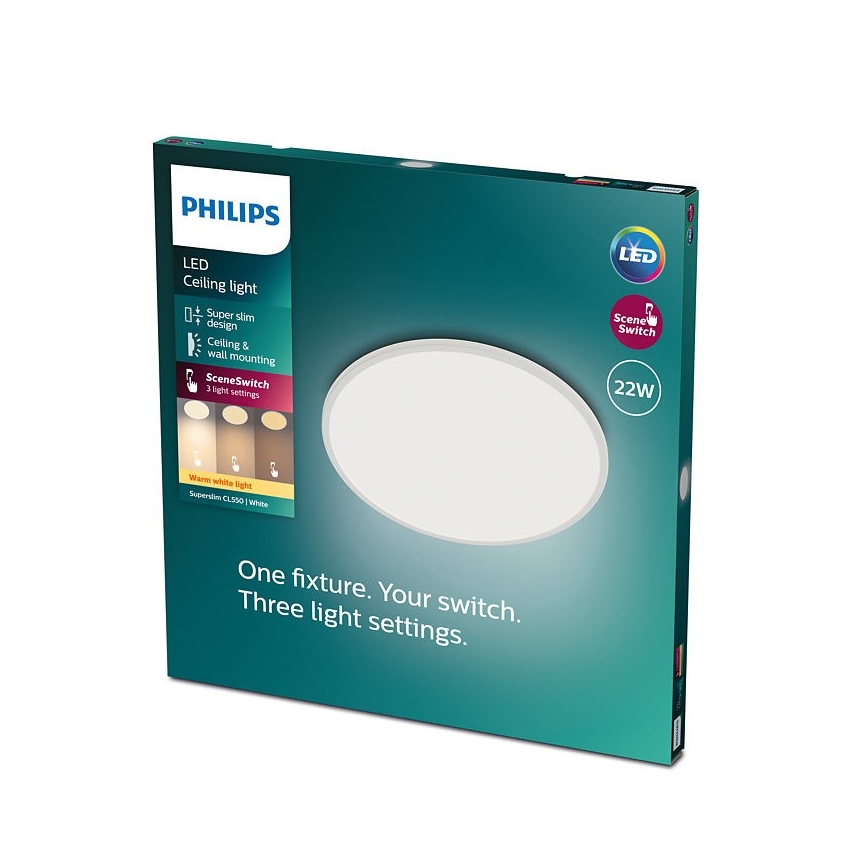 Philips - LED Hämardatav laevalgusti SUPERSLIM SCENE SWITCH LED/22W/230V