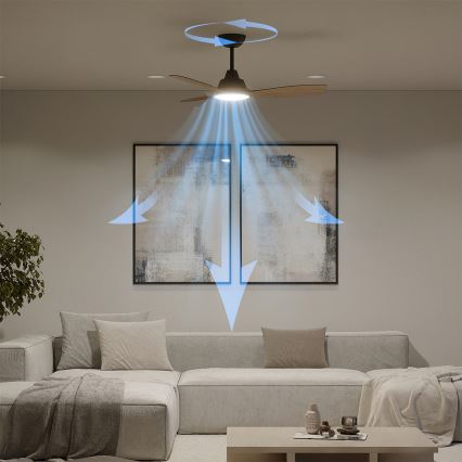 Philips - LED-hämardatav laeventilaator OLAS LED/24W/230V Ø 106 cm must/pruun + kaugjuhtimispult