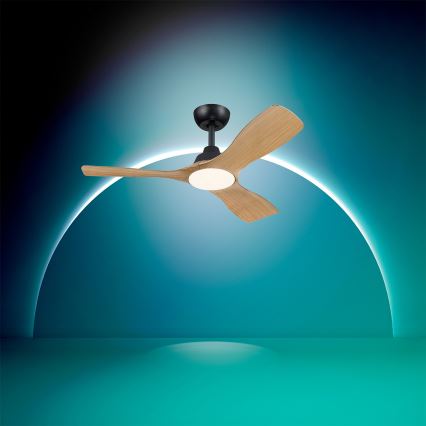 Philips - LED-hämardatav laeventilaator OLAS LED/24W/230V Ø 106 cm must/pruun + kaugjuhtimispult