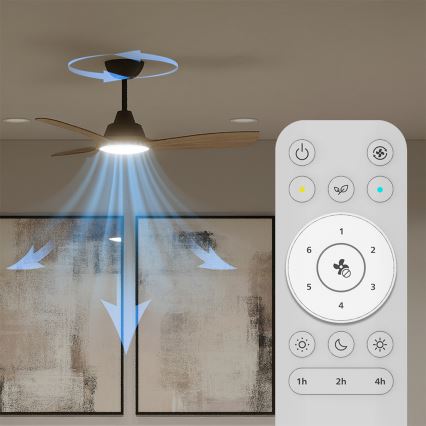 Philips - LED-hämardatav laeventilaator OLAS LED/24W/230V Ø 106 cm must/pruun + kaugjuhtimispult