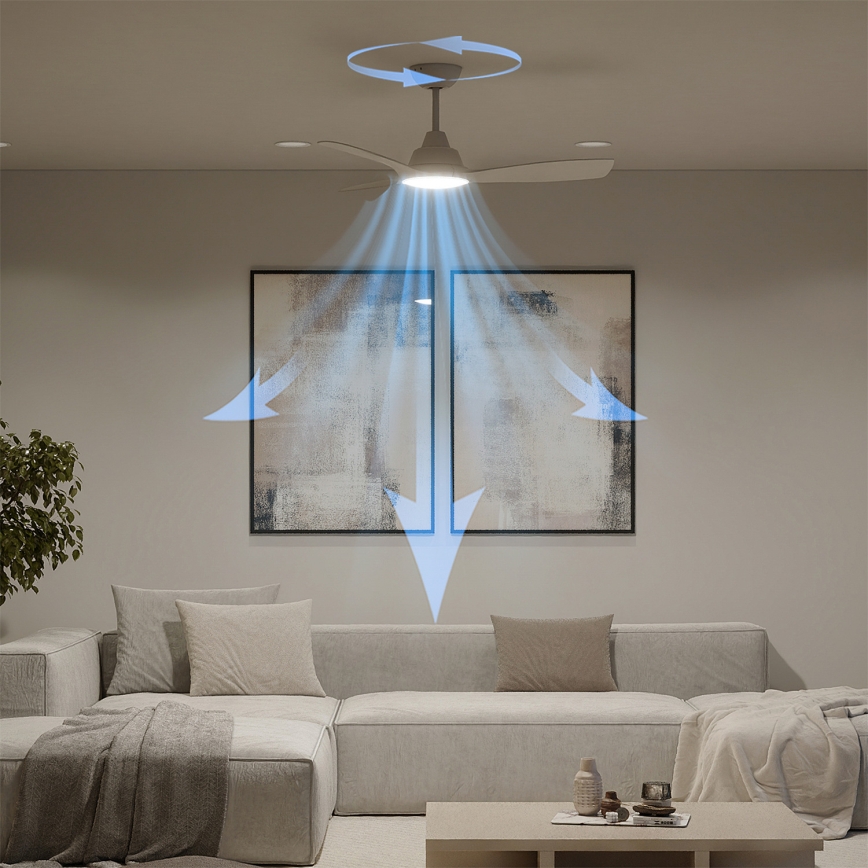 Philips - Hämardatav LED-laeventilaator OLAS LED/24W/230V Ø 106 cm valge + kaugjuhtimispult
