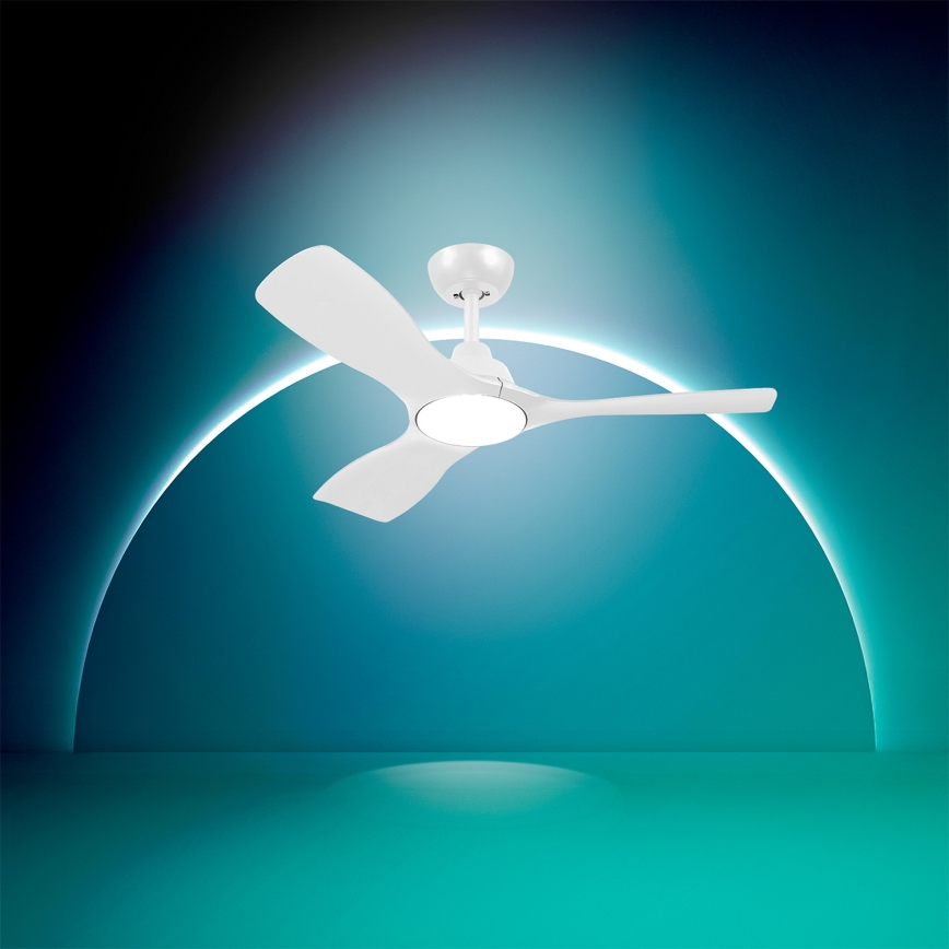 Philips - Hämardatav LED-laeventilaator OLAS LED/24W/230V Ø 106 cm valge + kaugjuhtimispult