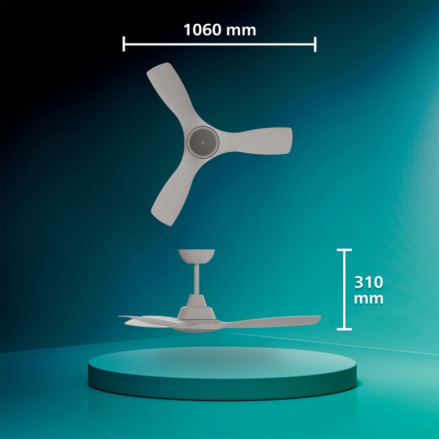 Philips - Hämardatav LED-laeventilaator OLAS LED/24W/230V Ø 106 cm valge + kaugjuhtimispult