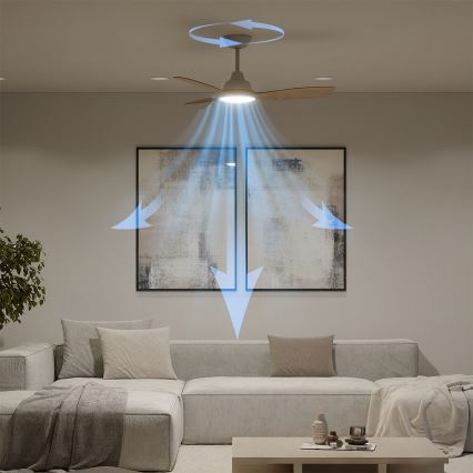 Philips - hämardatav LED-laeventilaator OLAS LED/24W/230V läbimõõt 106 cm valge/pruun + kaugjuhtimispult
